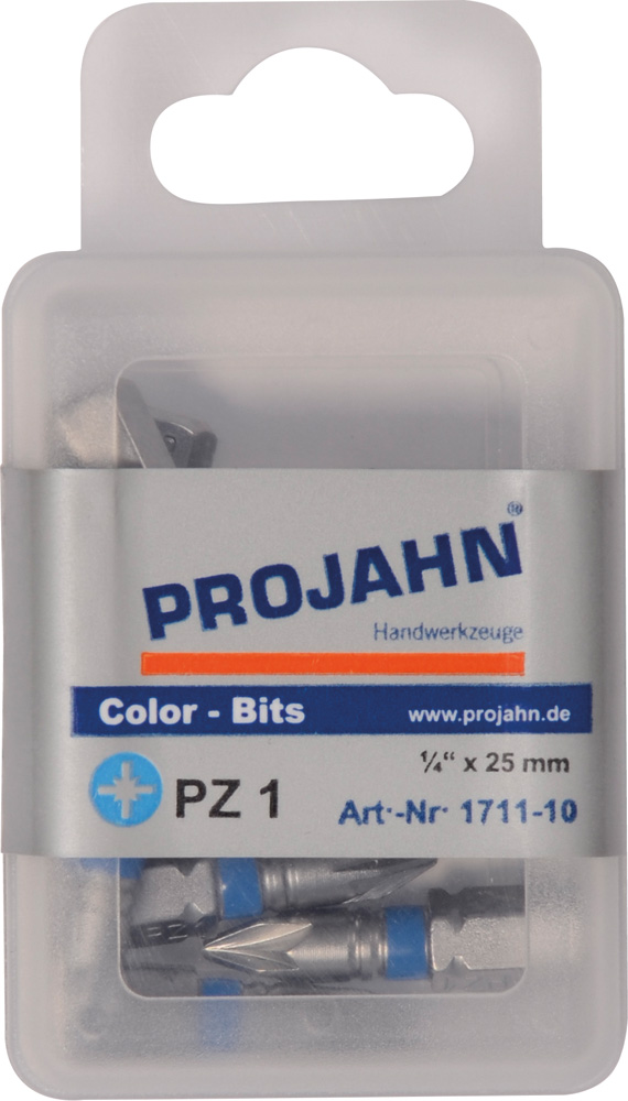 Color-Ring Schraubendreher-Einsätze / Bits für Kreuzschlitz-Schrauben PZ 6,3 / 1/4" 10er-Pack 