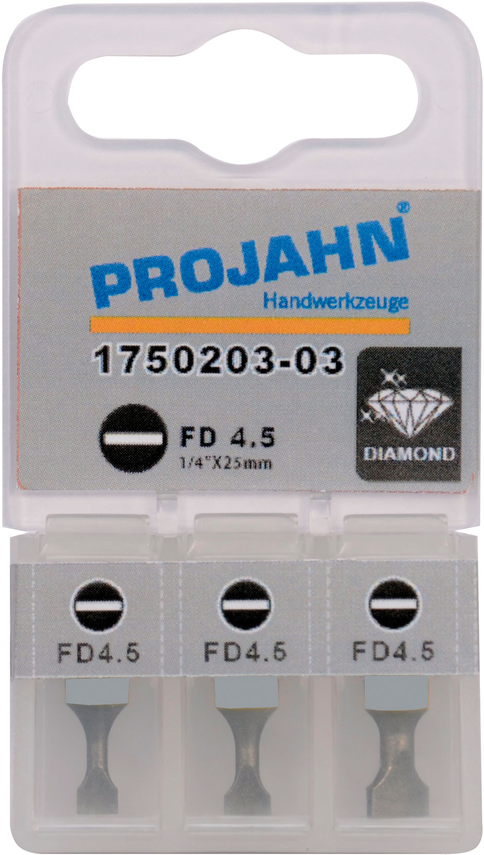 Schraubendreher-Einsätze / Bits für Schlitz-Schrauben 6,3 / 1/4" diamantbeschichtet 3er-Pack