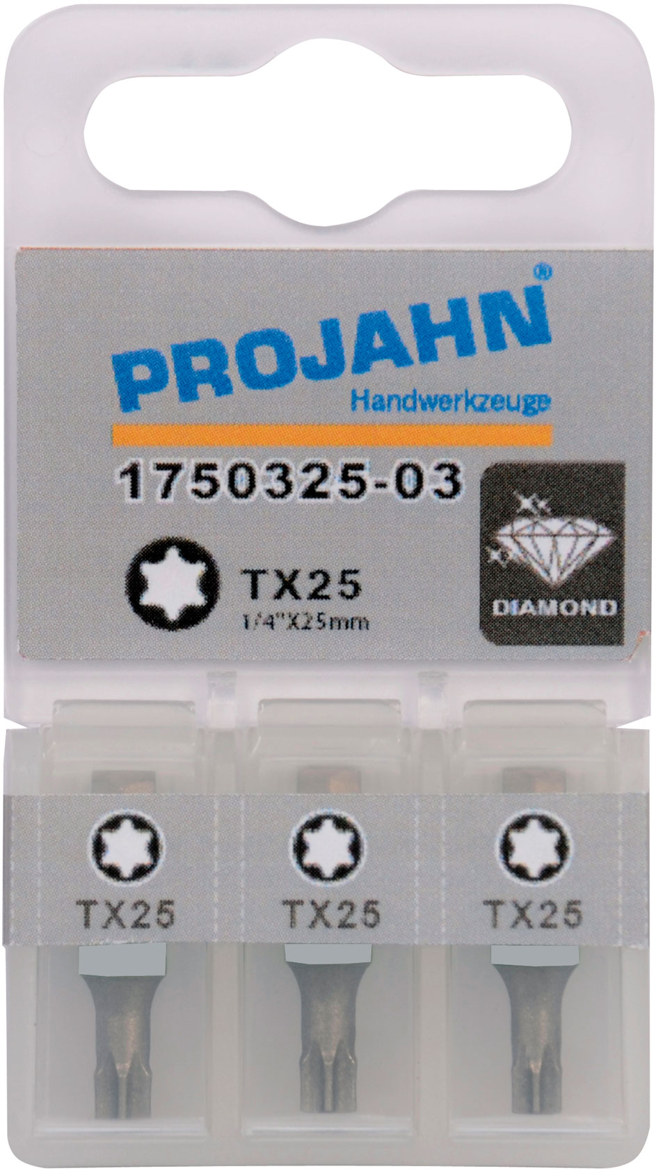 Schraubendreher-Einsätze / Bits für Innen-TX-Schrauben 6,3 / 1/4" diamantbeschichtet 3er-Pack 