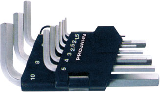 Winkelstiftschlüssel-Satz für Innen-6kant Schrauben kurze Form nach DIN ISO 2936 9-tlg.