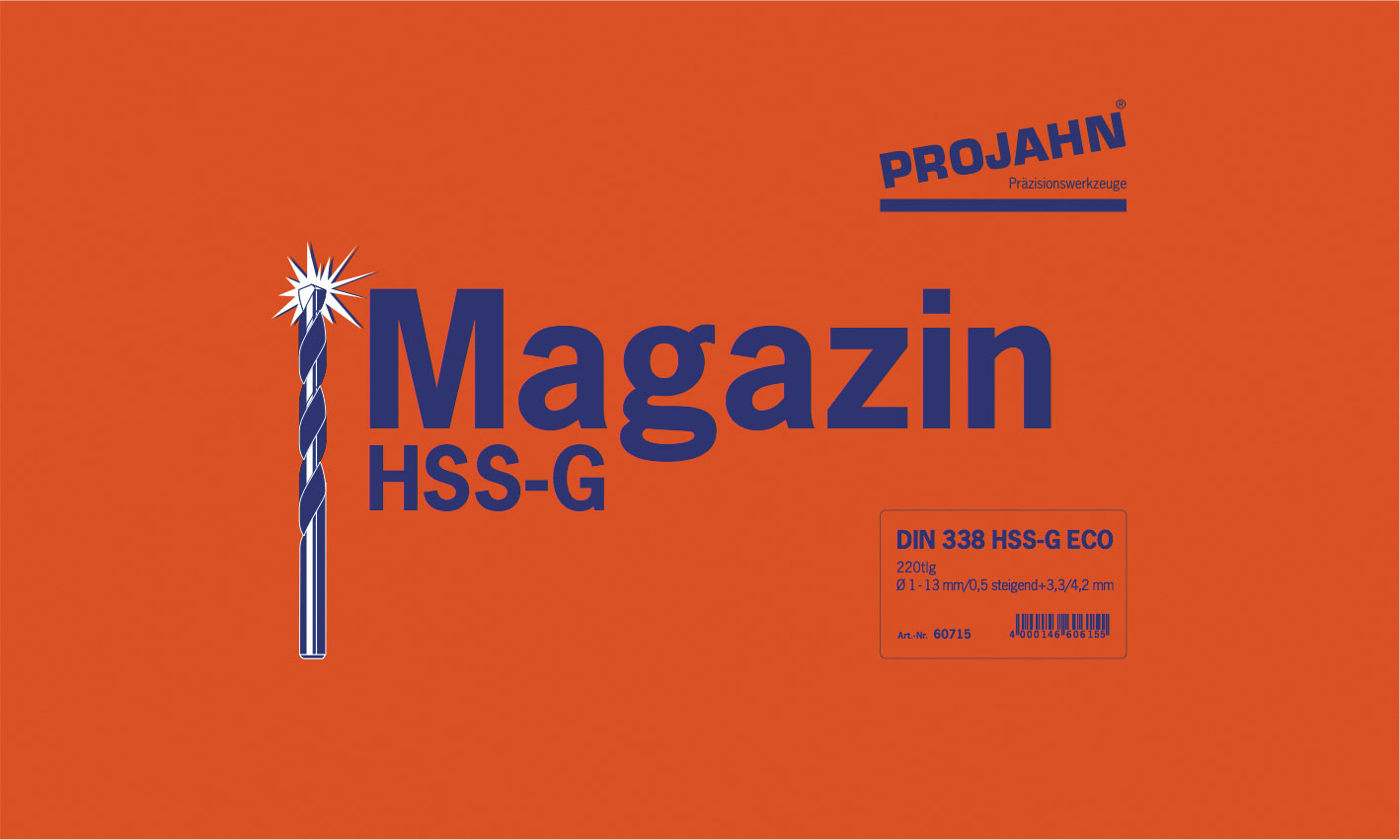 Spiralbohrer-Magazin HSS-G DIN 338 Typ N ECO 220-tlg.  Artikeldetailansicht